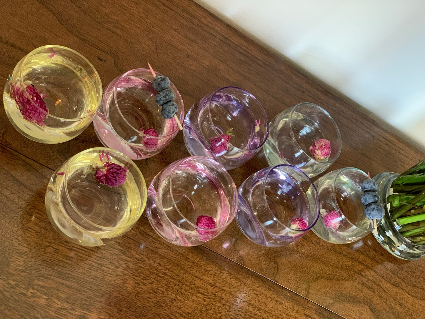 Federal Glass Sheer Rim Roly Poly In original Box from 1966. 8 IN BOX multicolored gem-tone (OTTV 2147.4) sold as an in box set