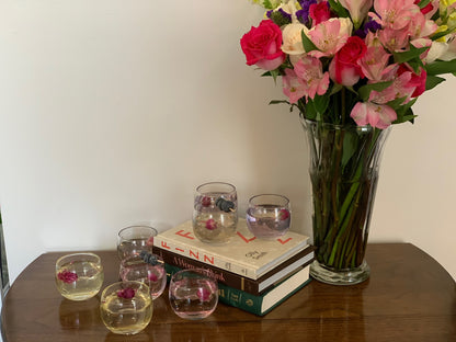 Federal Glass Sheer Rim Roly Poly In original Box from 1966. 8 IN BOX multicolored gem-tone (OTTV 2147.4) sold as an in box set