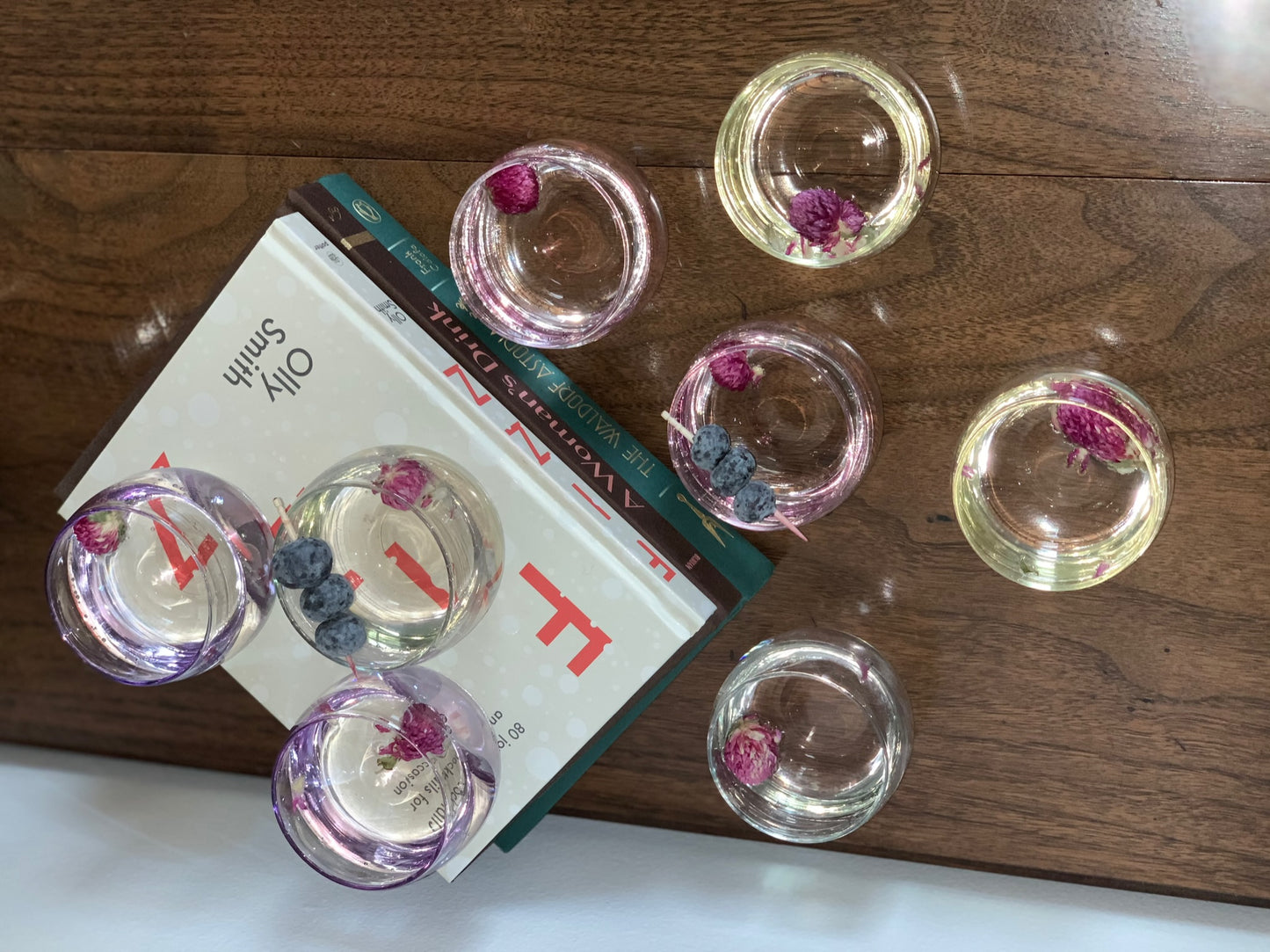 Federal Glass Sheer Rim Roly Poly In original Box from 1966. 8 IN BOX multicolored gem-tone (OTTV 2147.4) sold as an in box set