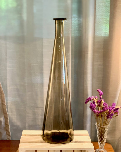 Large smoke gray empoli 20" Floor bottle Vase, original Made in Italy sticker (OTTV 2403) No stopper