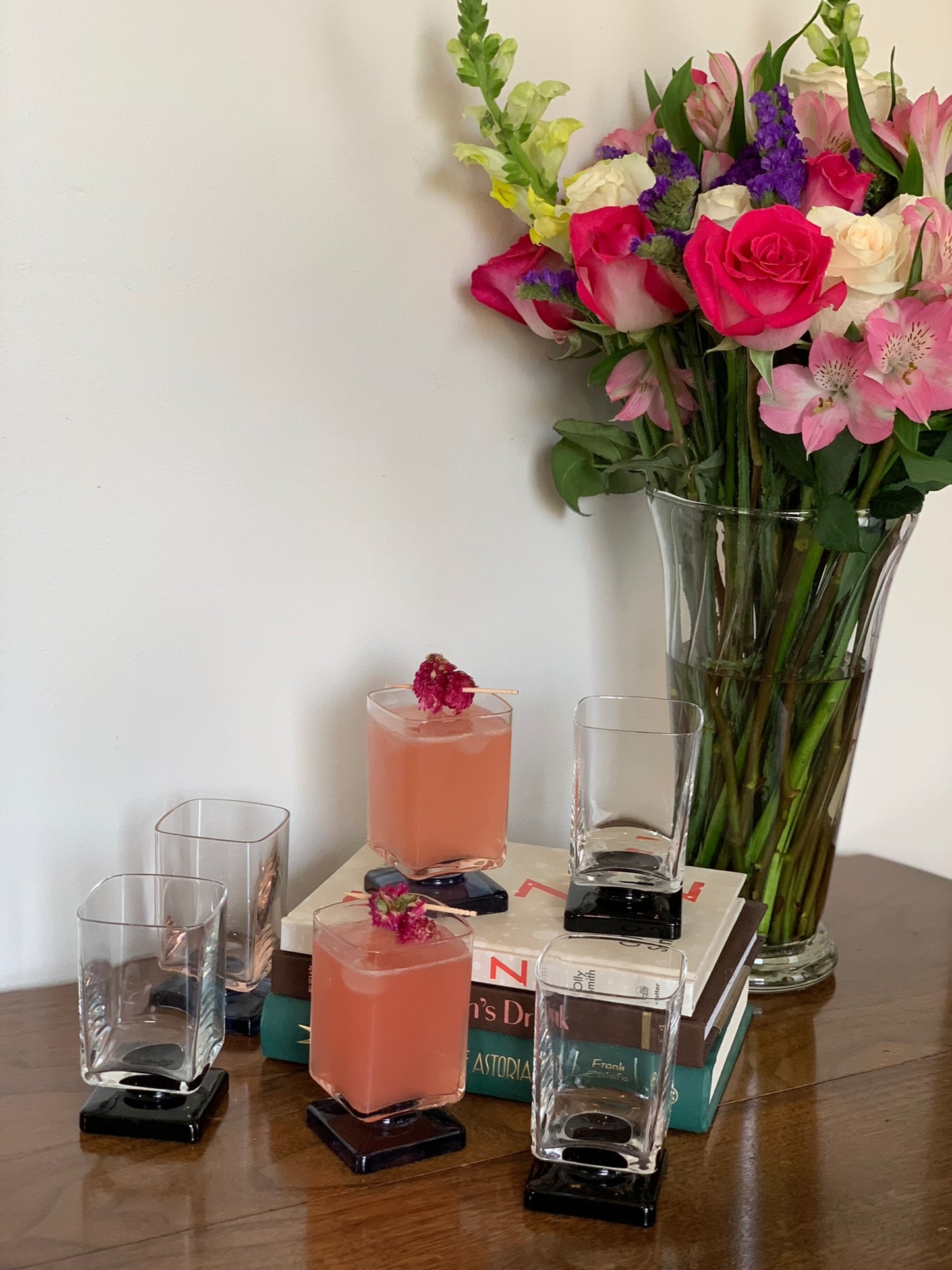 Square Pedestal beverage glasses - priced individually