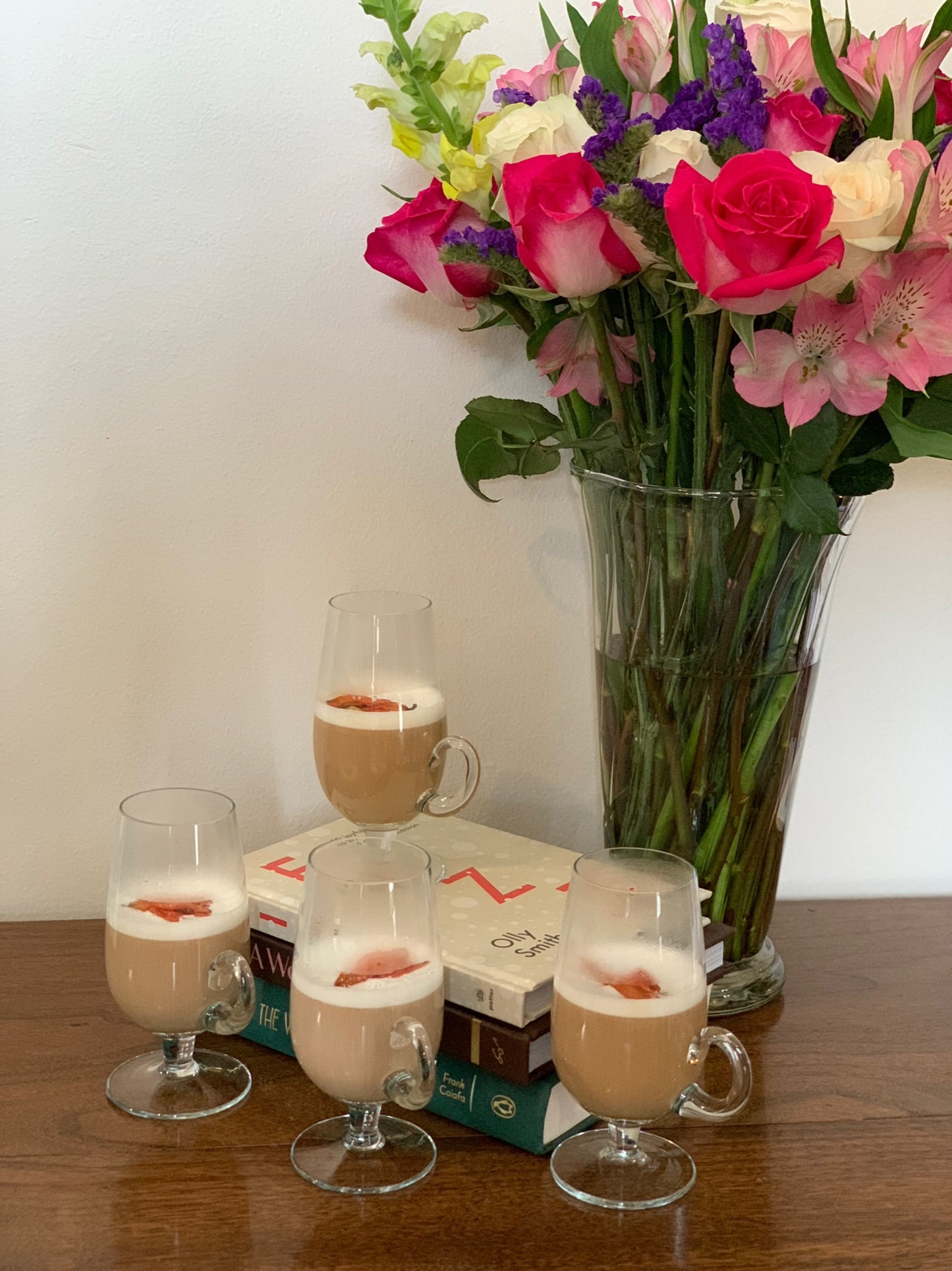 Irish Coffee mugs Blown Glass Set of 4 Vintage 1980’s (2060)