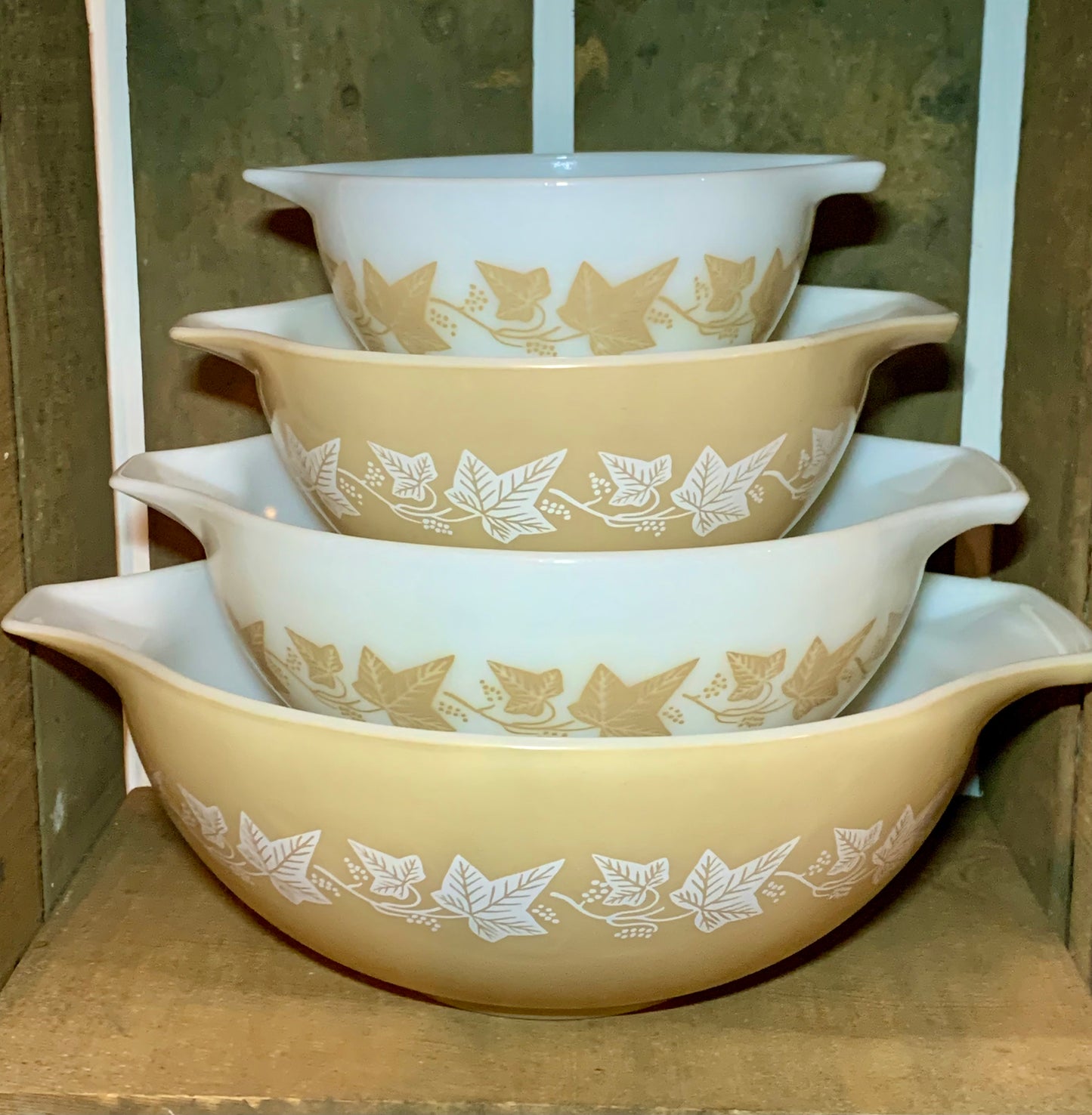 Pyrex Sandalwood Cinderella stack