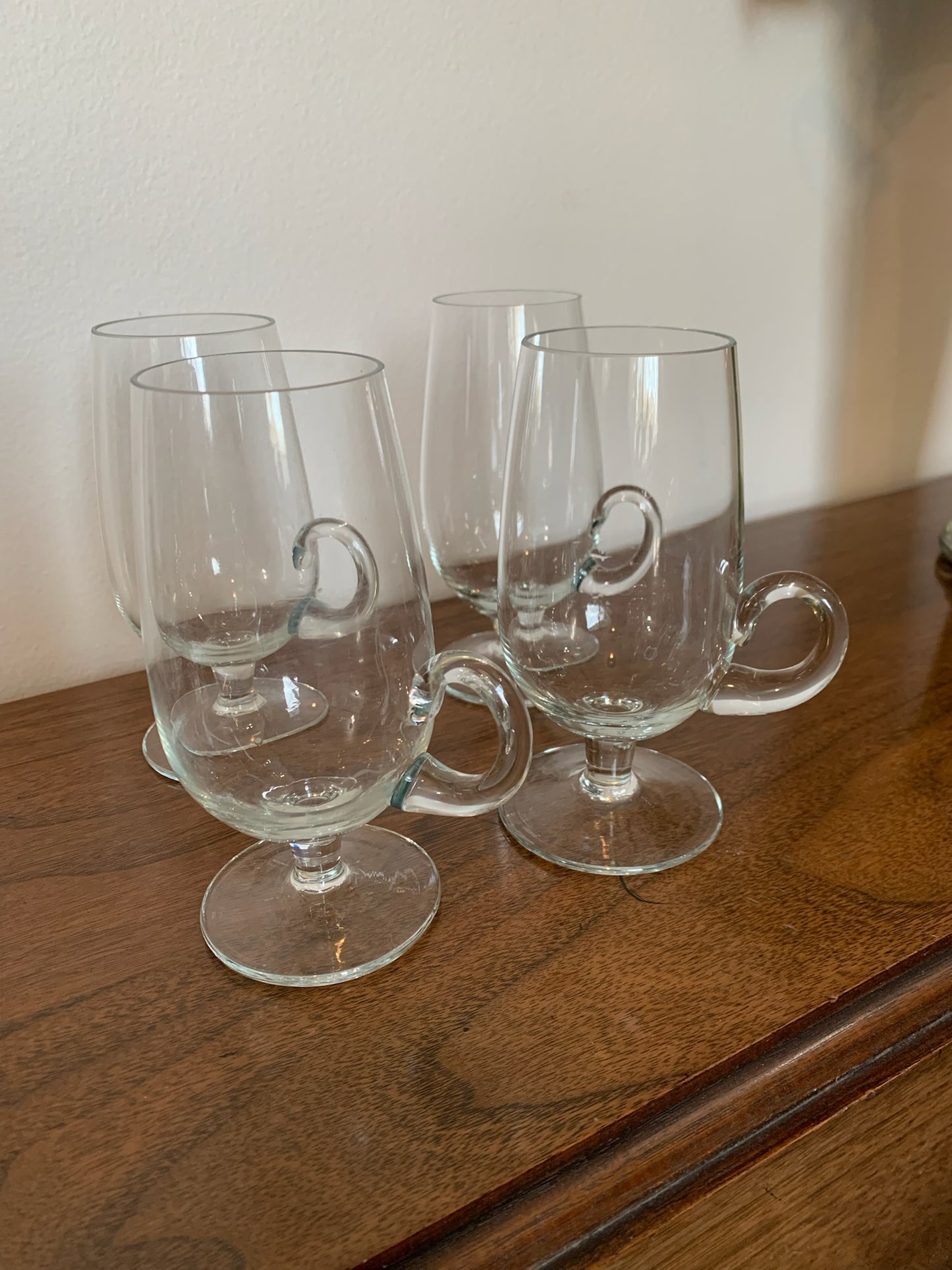 Irish Coffee mugs Blown Glass Set of 4 Vintage 1980’s (2060)