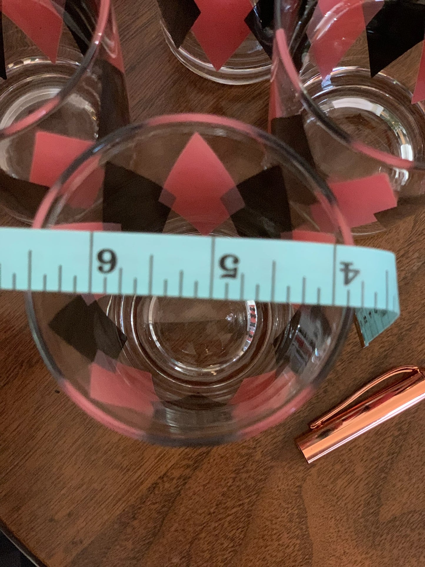 Harlequin Argyle Pink & Black Diamond Glasses, Highball & Juice, priced individually