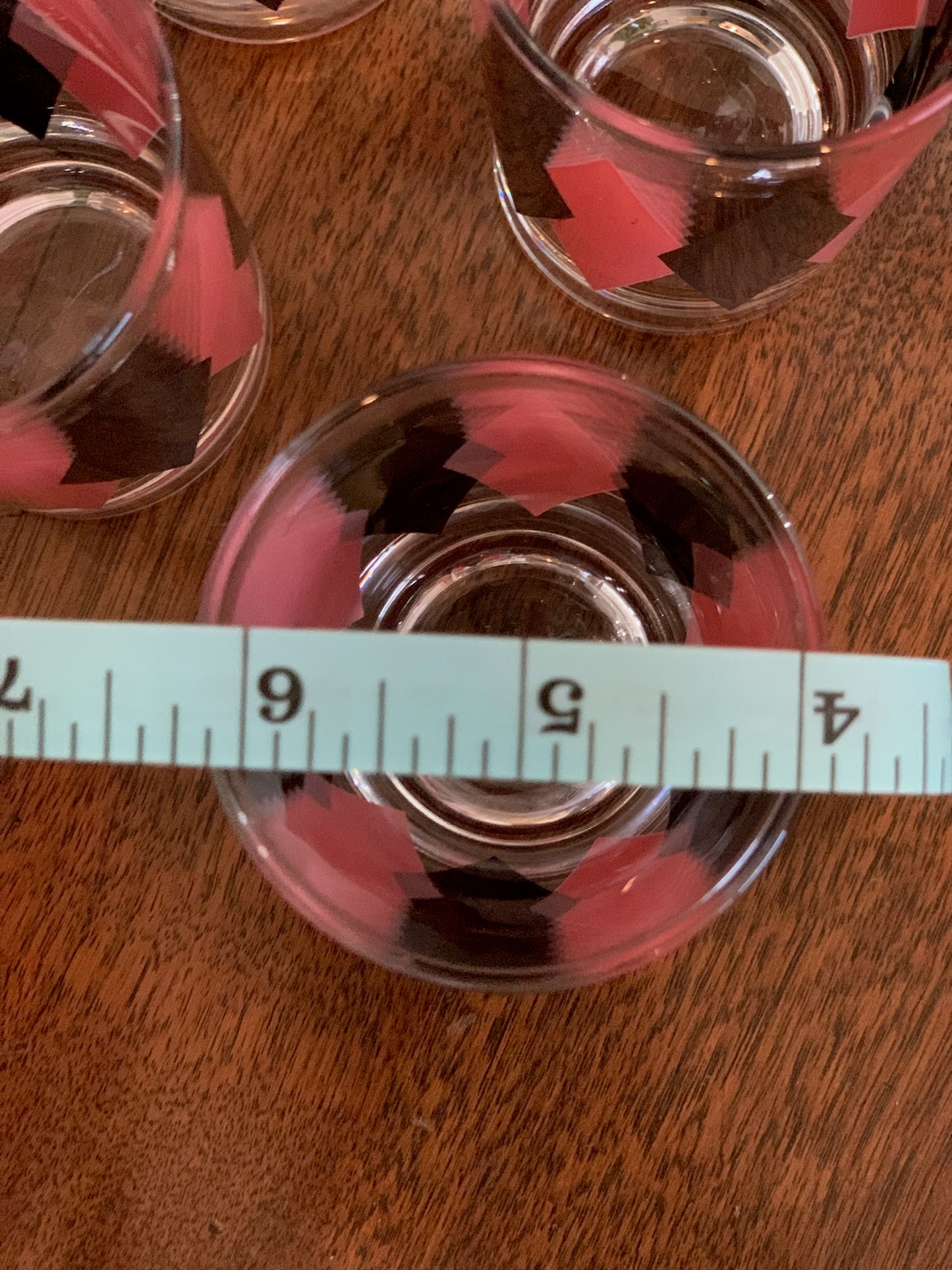 Harlequin Argyle Pink & Black Diamond Glasses, Highball & Juice, priced individually