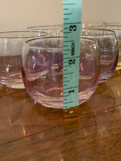 Federal Glass Sheer Rim Roly Poly In original Box from 1966. 8 IN BOX multicolored gem-tone (OTTV 2147.4) sold as an in box set