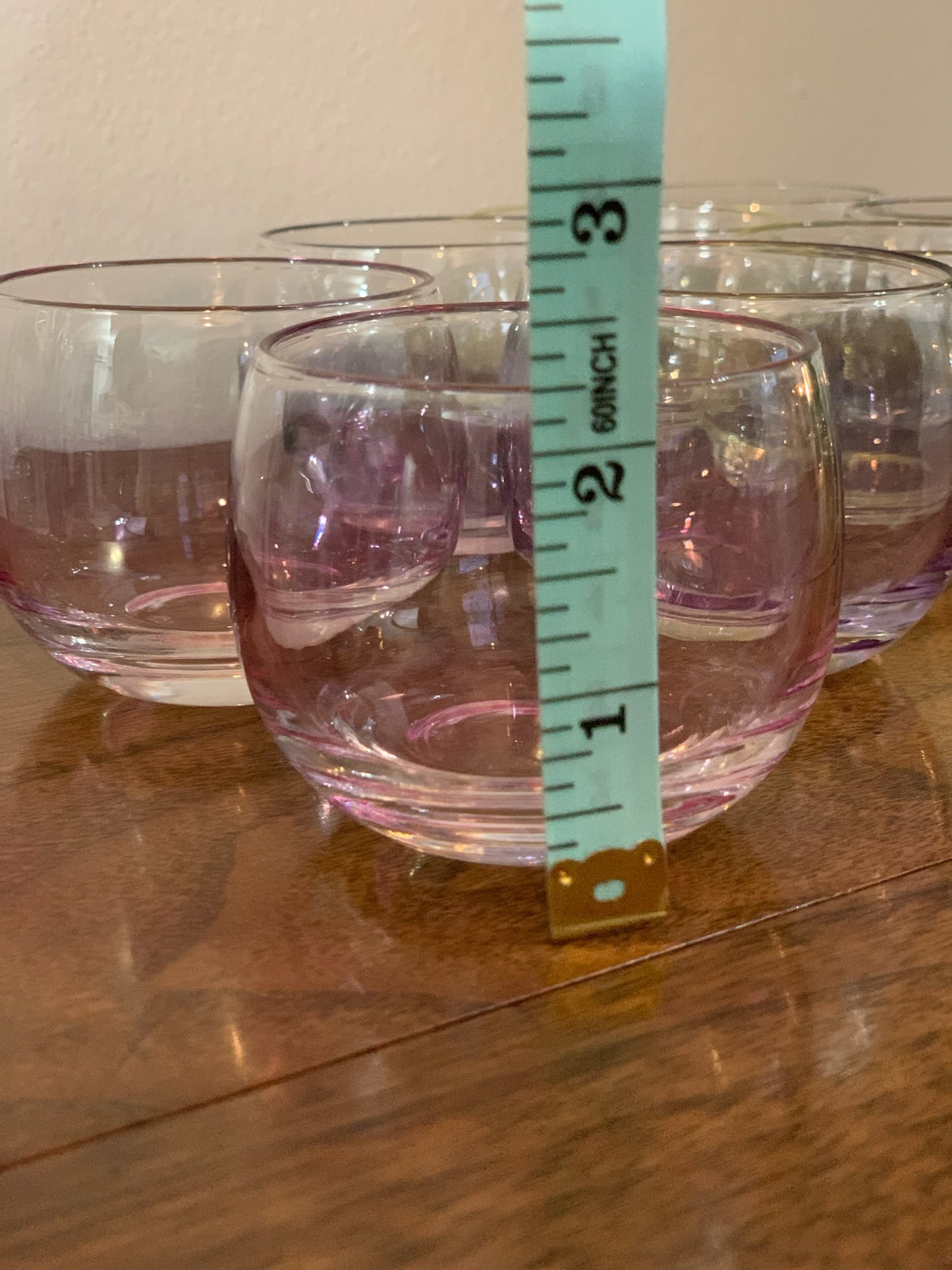 Federal Glass Sheer Rim Roly Poly In original Box from 1966. 8 IN BOX multicolored gem-tone (OTTV 2147.4) sold as an in box set