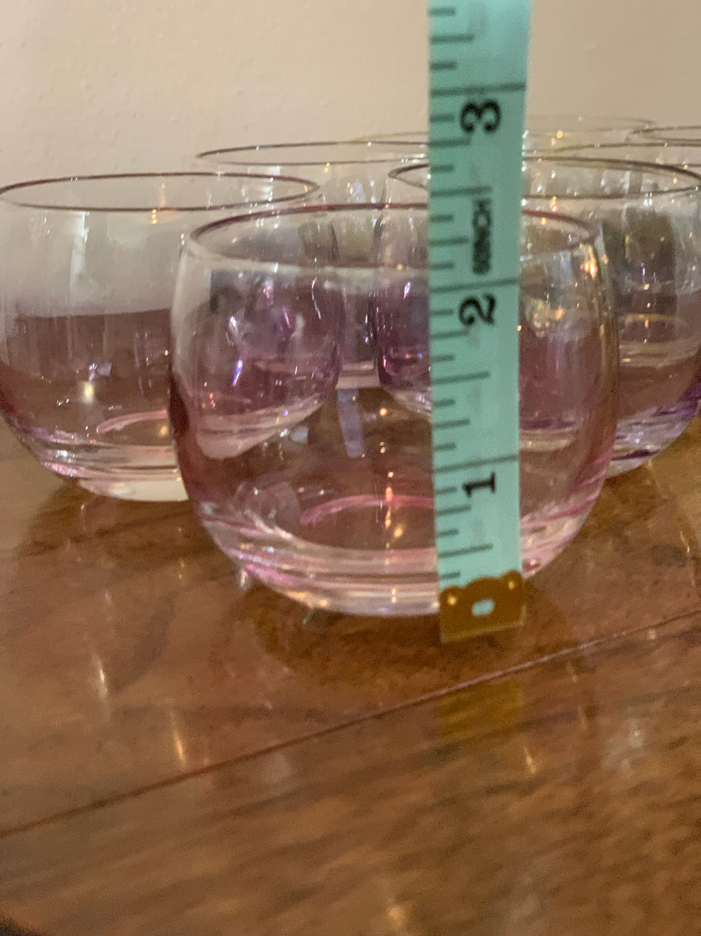 Federal Glass Sheer Rim Roly Poly In original Box from 1966. 8 IN BOX multicolored gem-tone (OTTV 2147.4) sold as an in box set