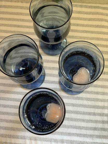 Libbey Dusky Blue Conneseur flared rim wine tulip glasses (OTTV 1455) priced individually, 2 available