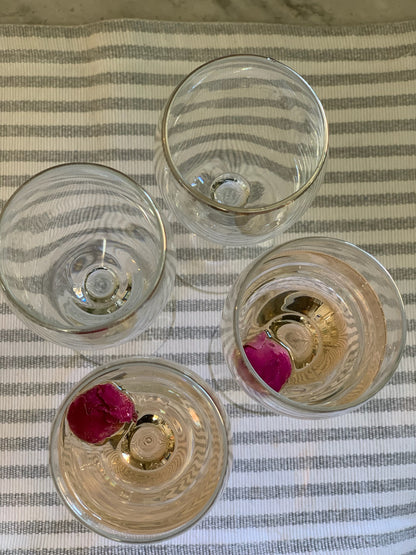Silver Rim wine Goblet pair (OTTV 1201) sold in PAIRs (one pair left)