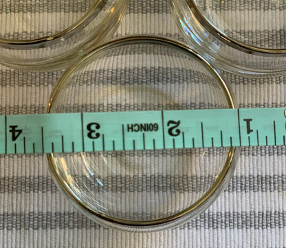 Roly Poly silver rim bar glasses pair 1960's (OTTV 1066) sold in pairs