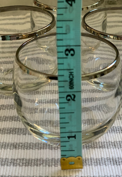 Roly Poly silver rim bar glasses pair 1960's (OTTV 1066) sold in pairs