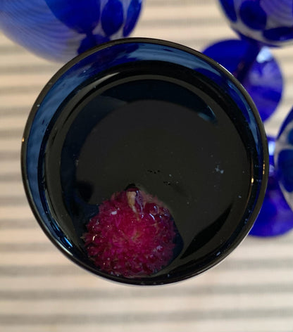 Cobalt Blue PAIR champagne flutes (OTTV 1435) (Handblown?) priced as a pair