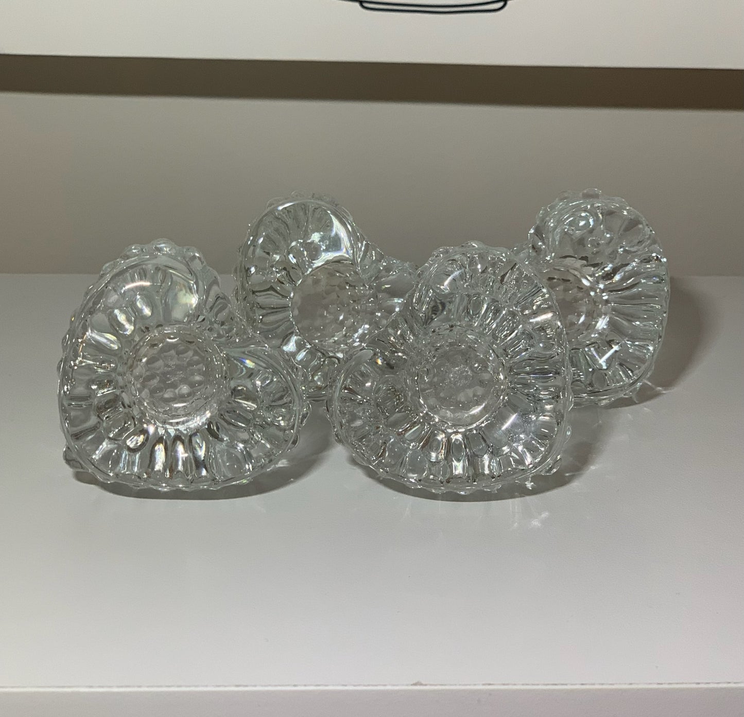 Heart Shaped Crystal Glass Candle Holders (OTTV 2753.5) priced as a pair