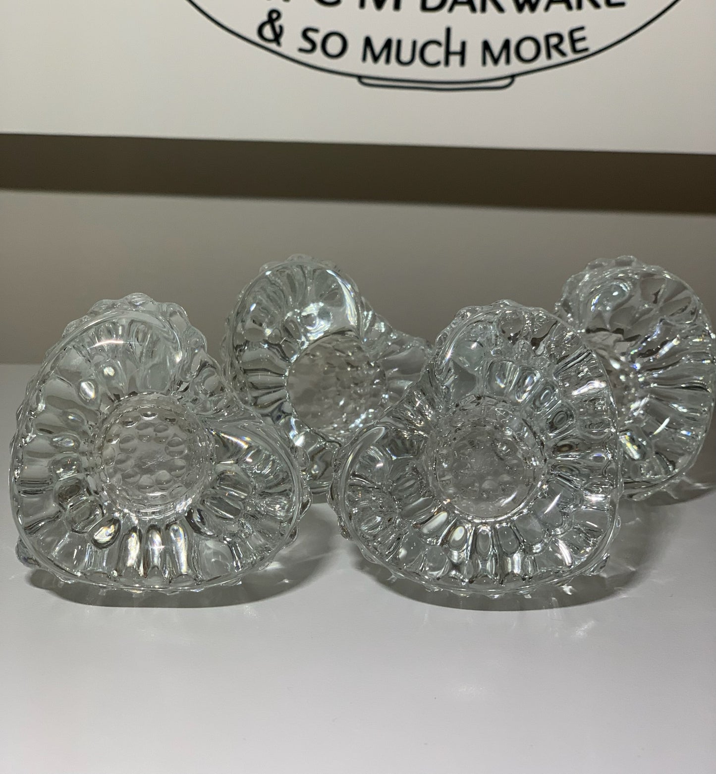 Heart Shaped Crystal Glass Candle Holders (OTTV 2753.5) priced as a pair