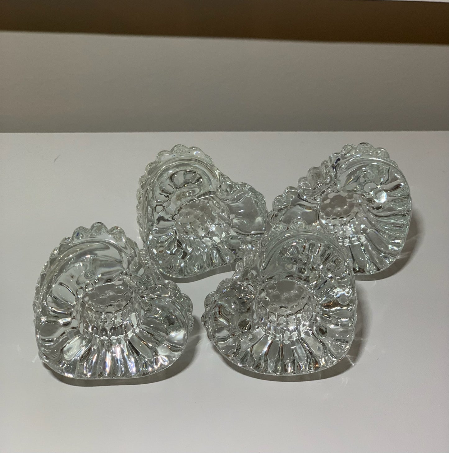 Heart Shaped Crystal Glass Candle Holders (OTTV 2753.5) priced as a pair