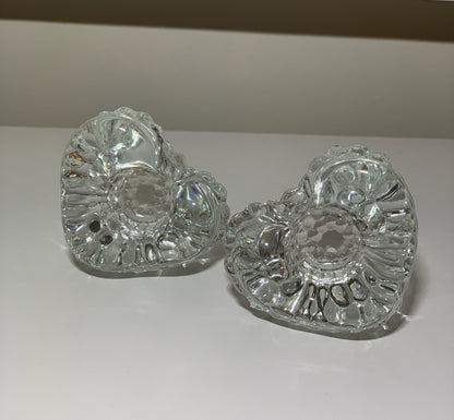 Heart Shaped Crystal Glass Candle Holders (OTTV 2753.5) priced as a pair