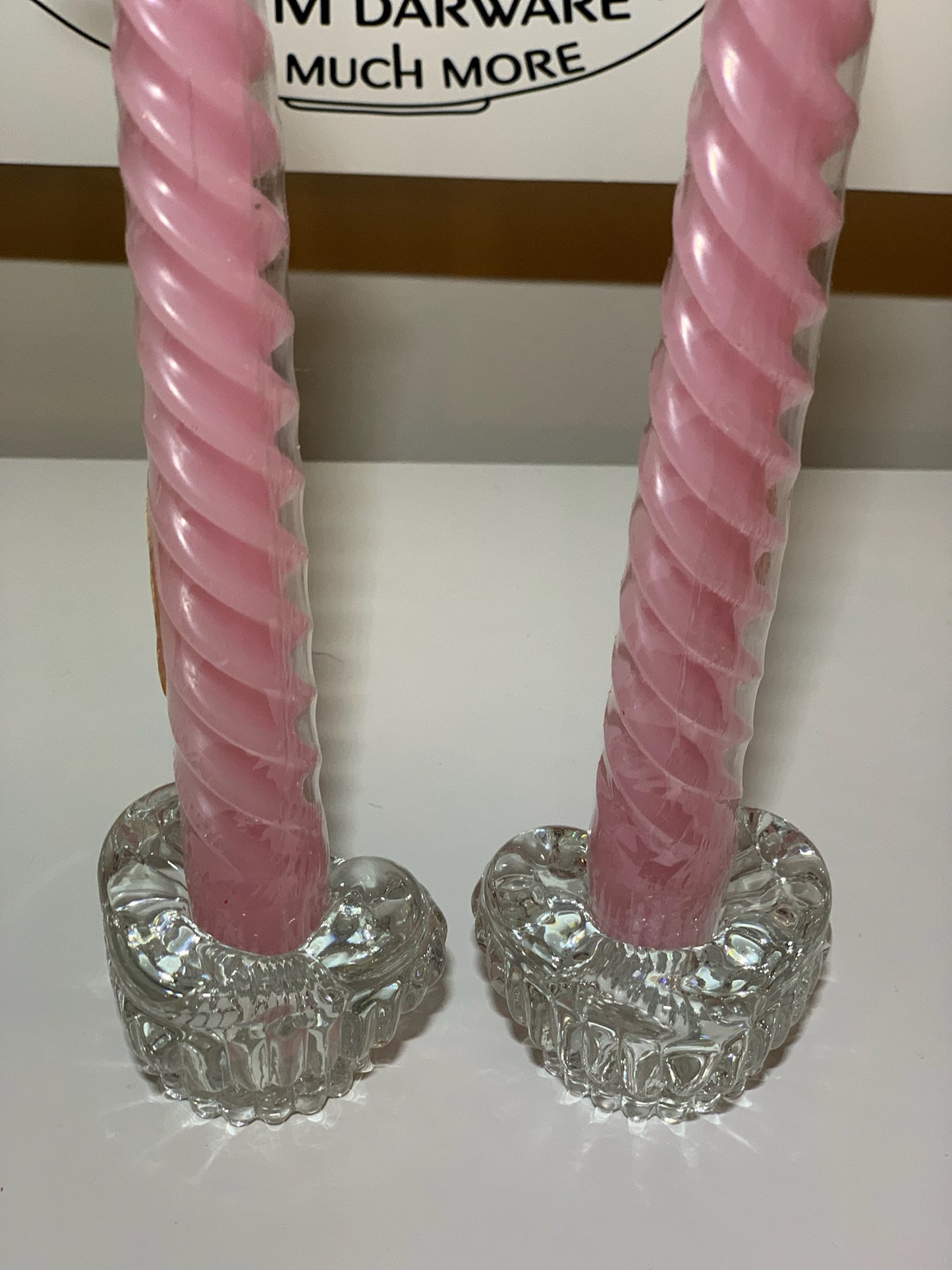 Heart Shaped Crystal Glass Candle Holders (OTTV 2753.5) priced as a pair