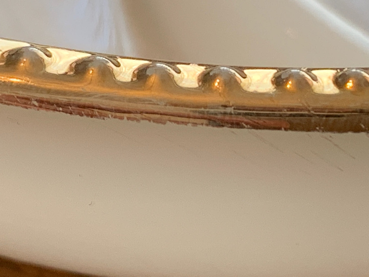 Fire king ovenware 3 section gold rim milk glass relish dish from 1950's (2410.1)