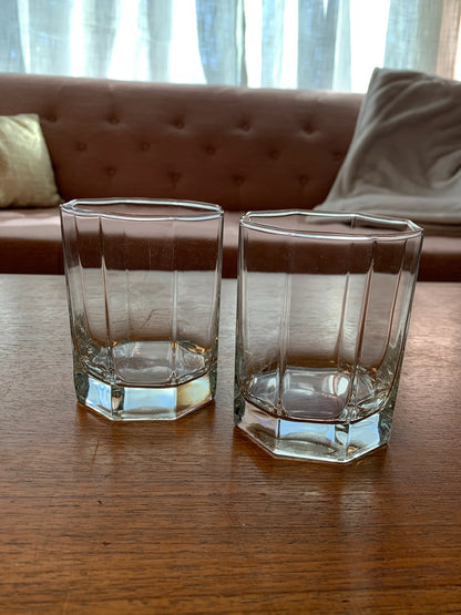 Arcoroc octime unlabeled octagon clear whiskey glasses (1134) priced individually, 3 available