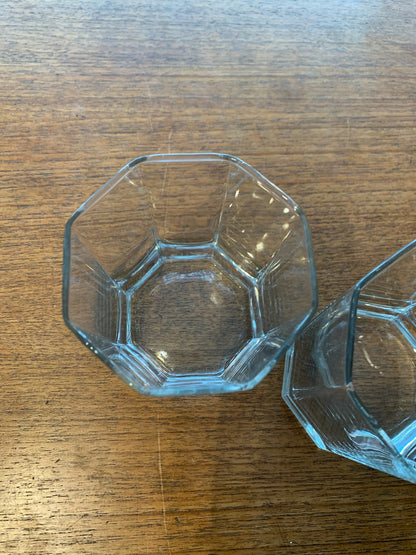 Arcoroc octime unlabeled octagon clear whiskey glasses (1134) priced individually, 3 available