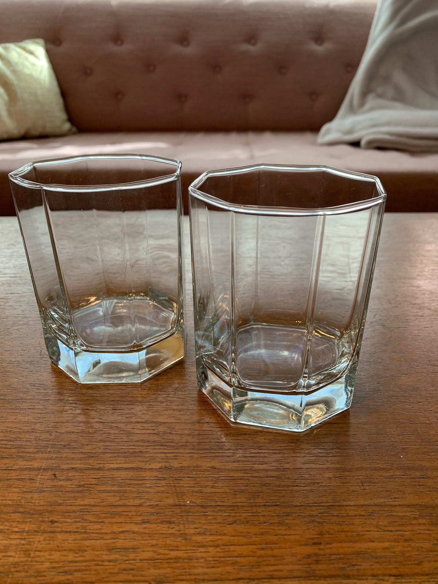 Arcoroc octime unlabeled octagon clear whiskey glasses (1134) priced individually, 3 available
