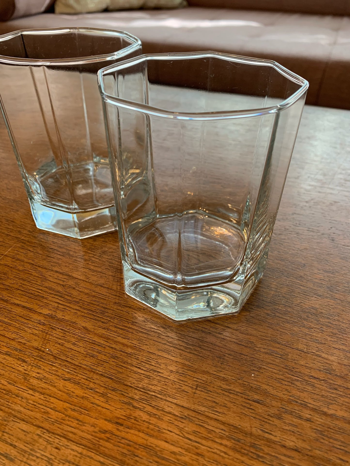Arcoroc octime unlabeled octagon clear whiskey glasses (1134) priced individually, 3 available