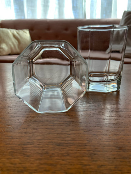 Arcoroc octime unlabeled octagon clear whiskey glasses (1134) priced individually, 3 available