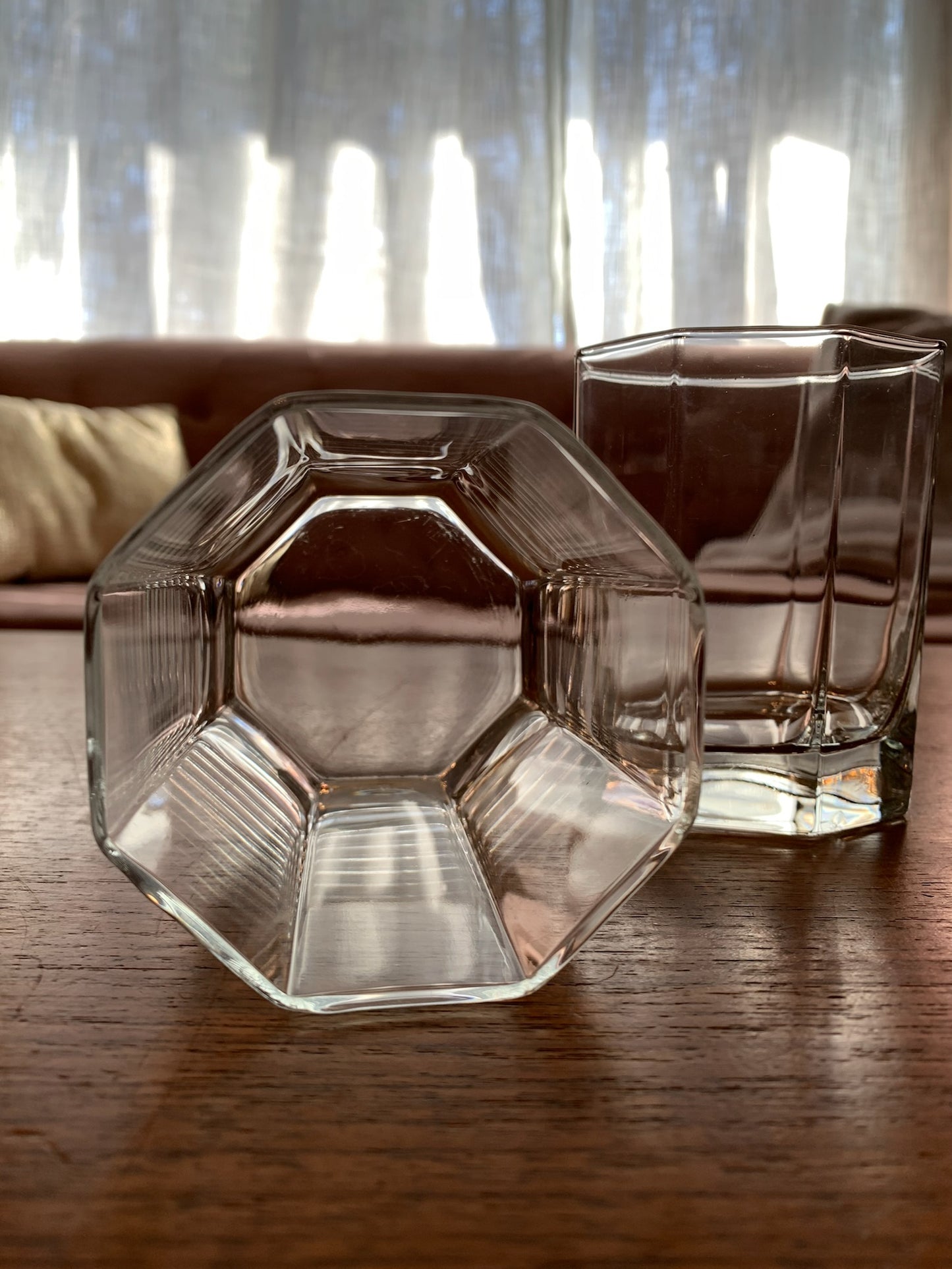 Arcoroc octime unlabeled octagon clear whiskey glasses (1134) priced individually, 3 available