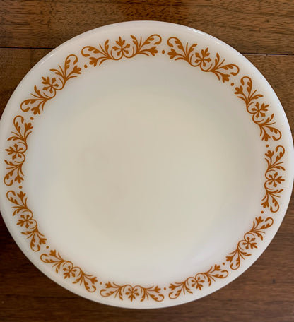 Corning Pyrex Vintage Copper filigree pattern, plates & mugs - priced individually