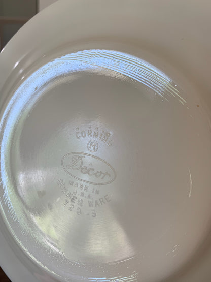 Corning Pyrex Vintage Copper filigree pattern, plates & mugs - priced individually