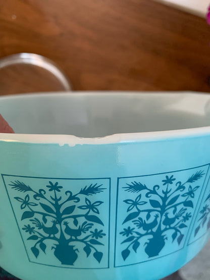 Pyrex Saxony Tree of life 475B 2.5Qt Casserole dish with LID 475C (1013)