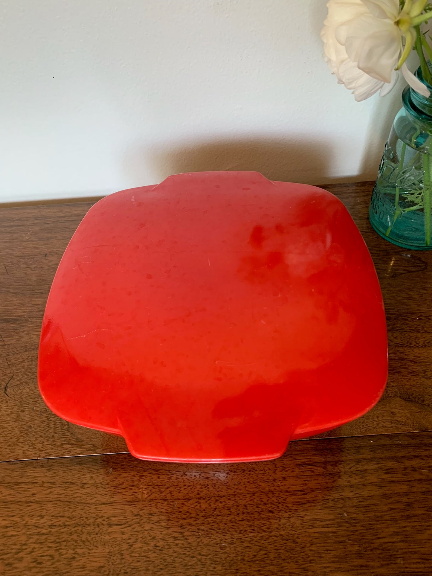 Pyrex Red hostess with Lid (Sunburst logo) (2245)