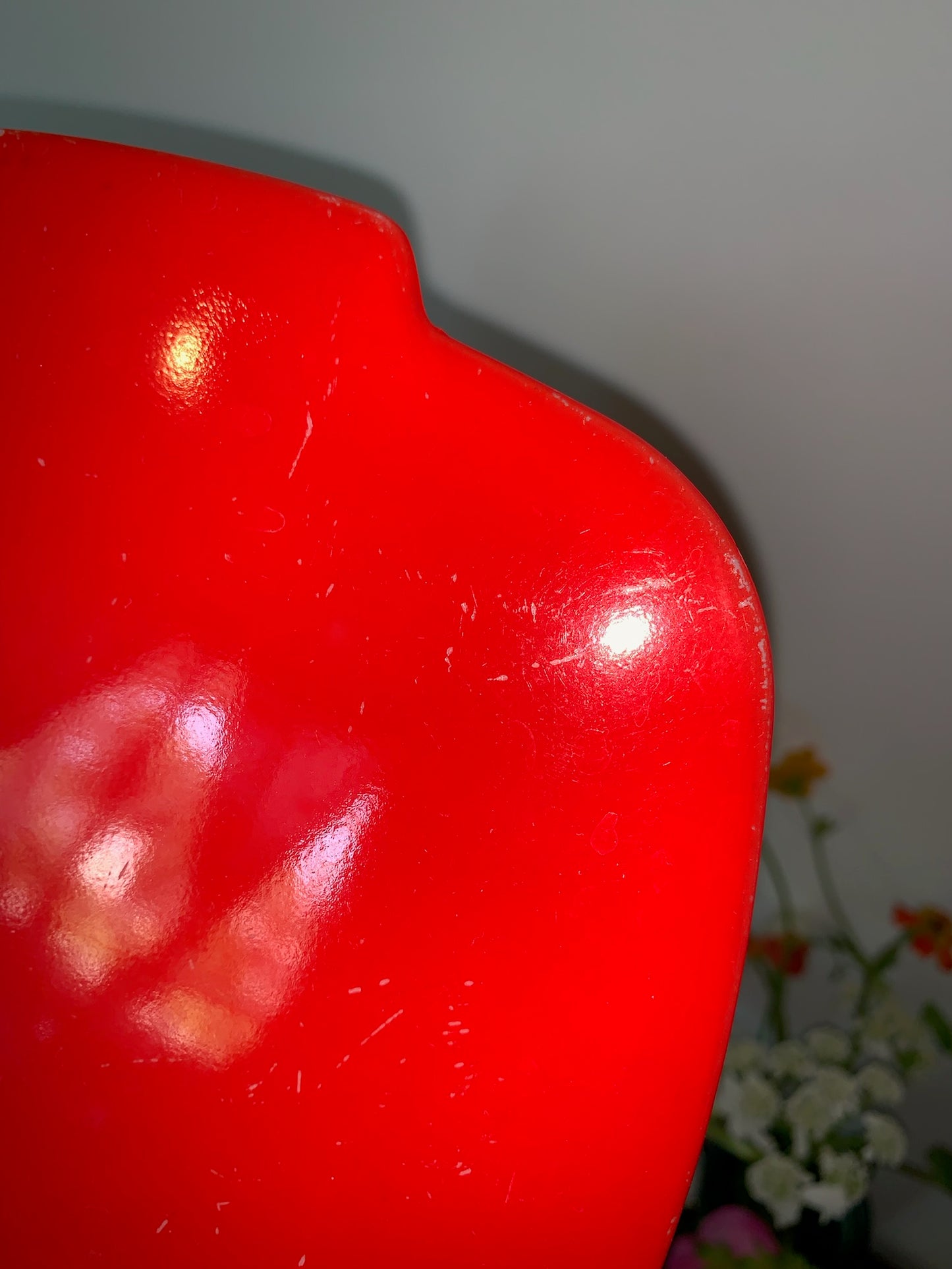Pyrex Red hostess with Lid (Sunburst logo) (2245)