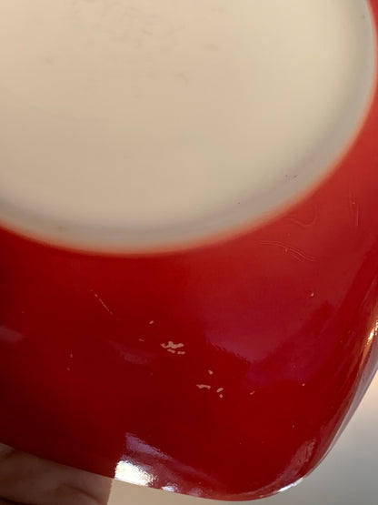 Pyrex Red hostess with Lid (Sunburst logo) (2245)