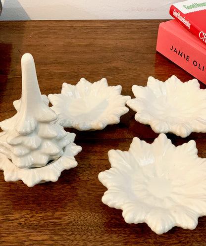 Vintage Atlantic stacking tray tree Christmas tree lighter & ashtray stacking set (OTTV 2854)