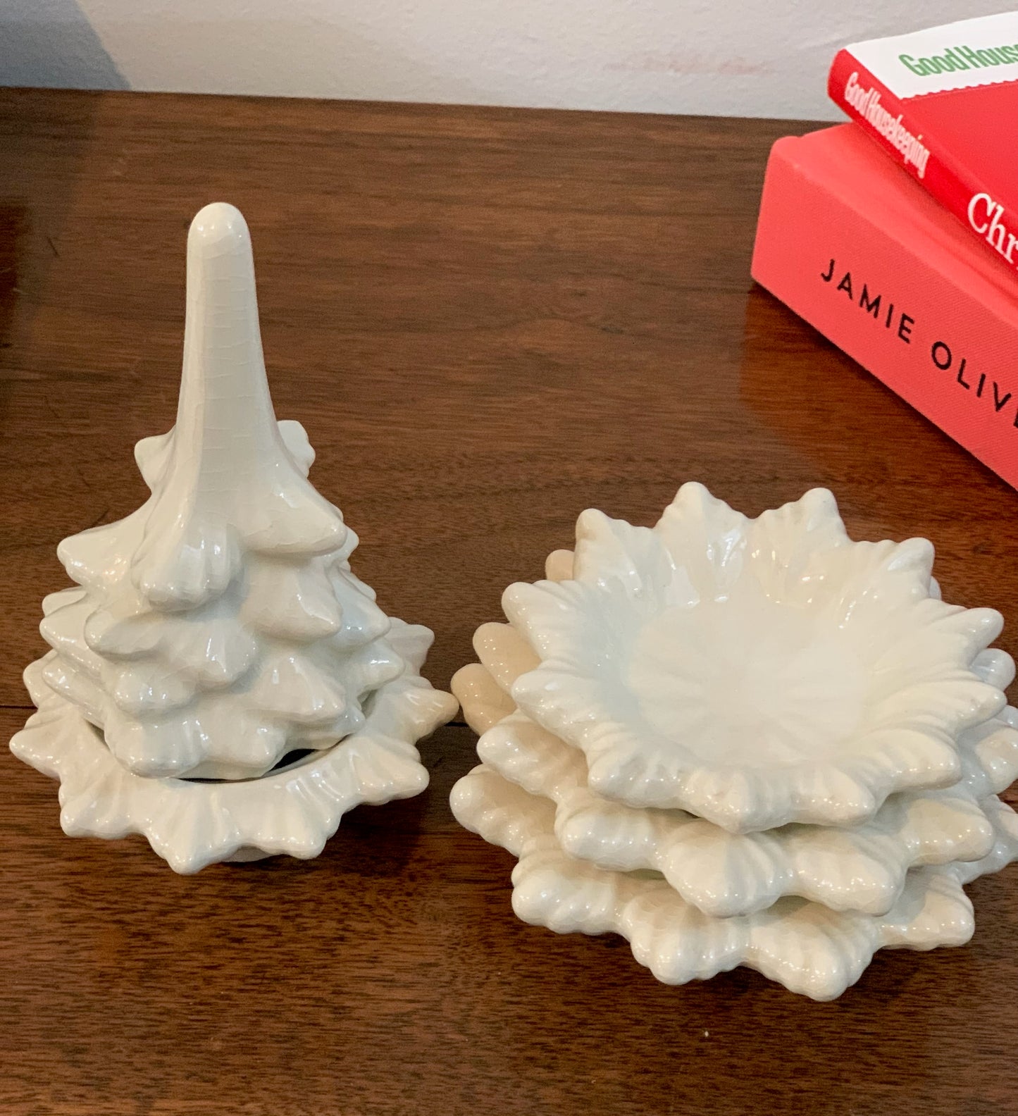 Vintage Atlantic stacking tray tree Christmas tree lighter & ashtray stacking set (OTTV 2854)