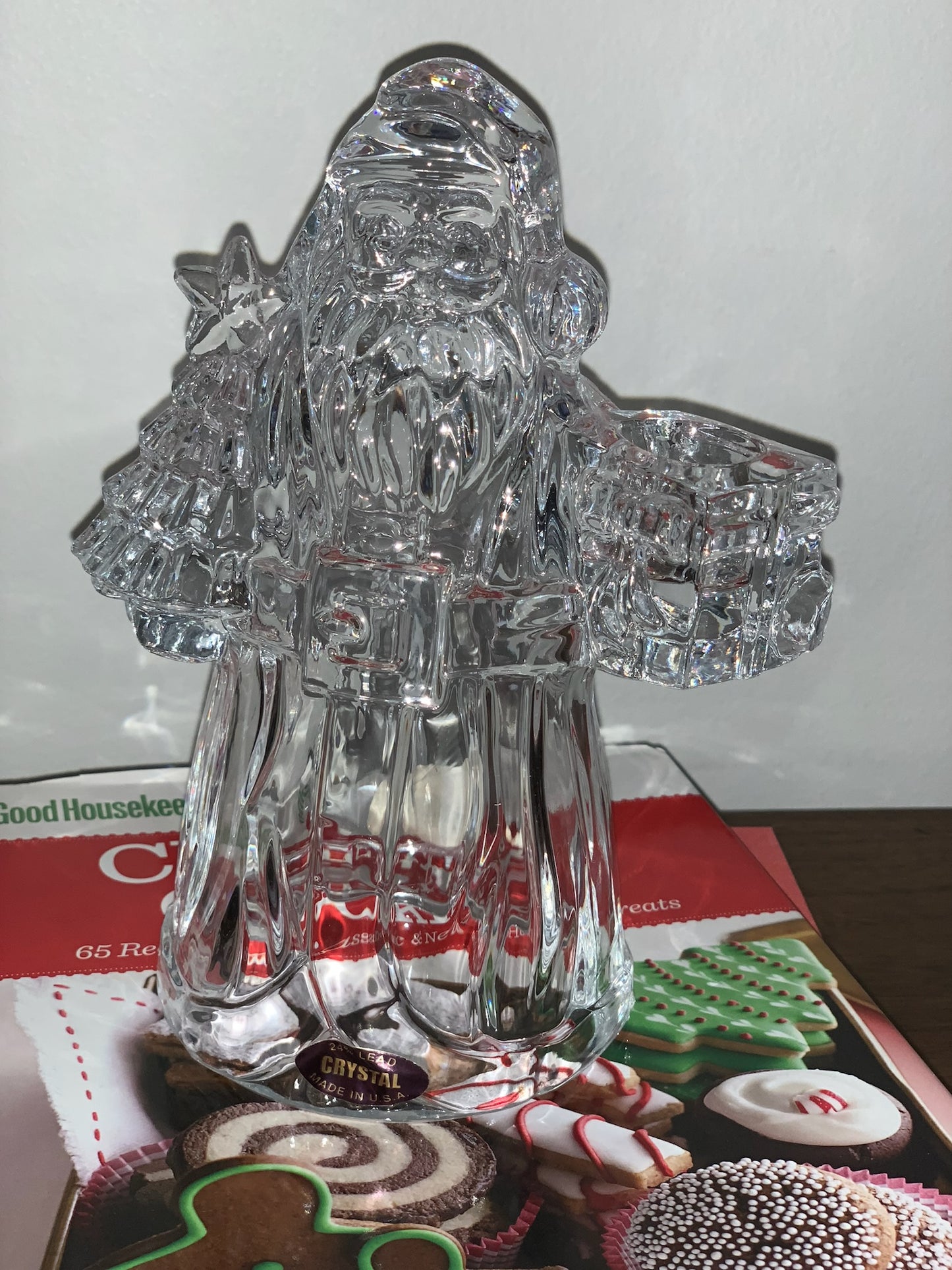 Vintage Lead Crystal Santa Candle Holder (OTTV 2855)