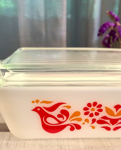 Pyrex Large Friendship Baker Refrigerator Fridgie #503 WITH Lid excellent condition (OTTV 1794) rare misprint on one side