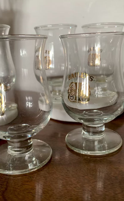Baileys Irish Cream Mini Snifter Glasses 3.25" tall 3 oz Gold Logo Tulip shot (OTTV 2816) priced individually