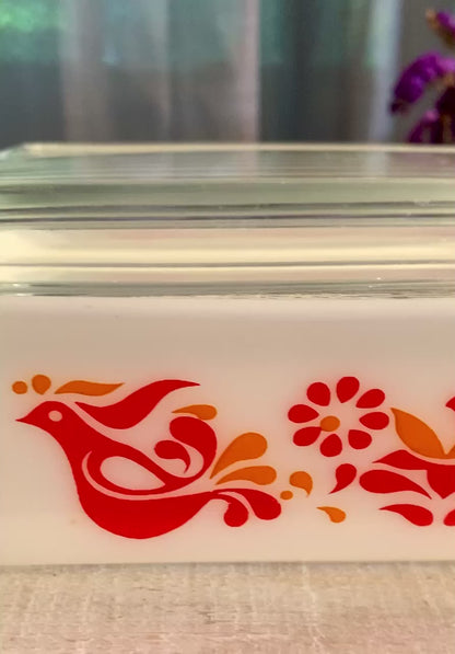 Pyrex Large Friendship Baker Refrigerator Fridgie #503 WITH Lid excellent condition (OTTV 1794) rare misprint on one side