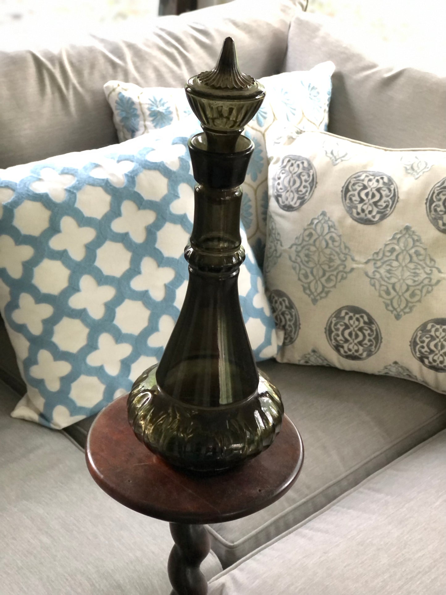 Vintage Jim Beam I Dream of Jeannie Genie Bottle 1964 Smoke Green Glass Decanter (OTTV 2914.2)